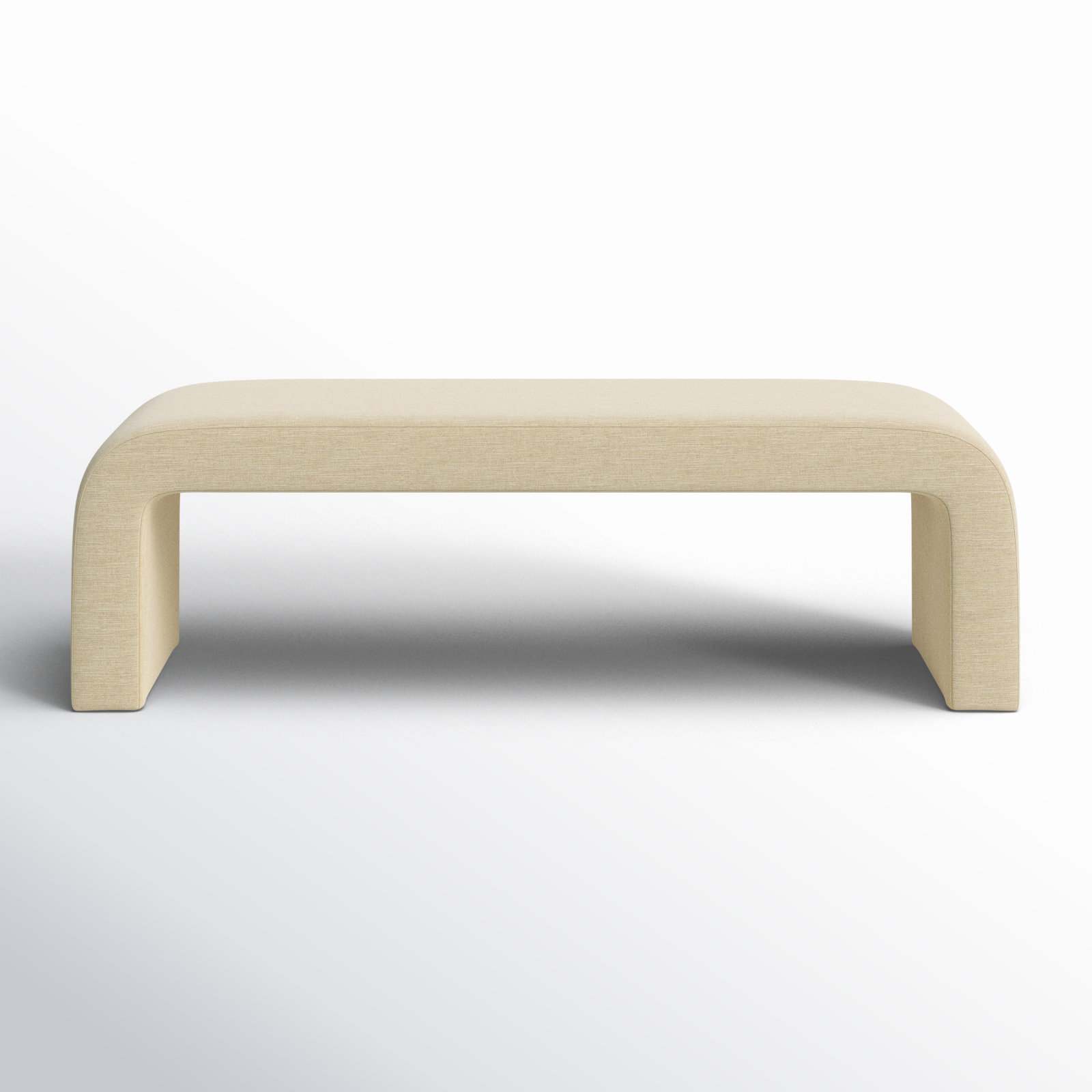 Daine 62" Linen Bedroom Bench, Beige Linen