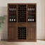 Buffet brun en noyer - Rangement et vitrine avec tablette de classe