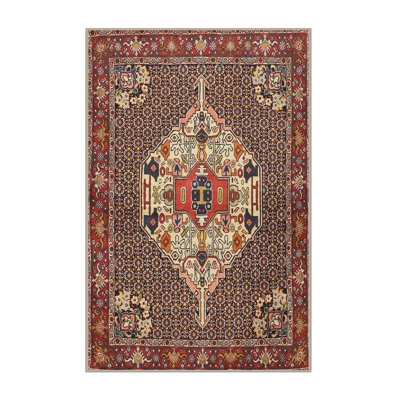 Tapis traditionnel rouge / beige