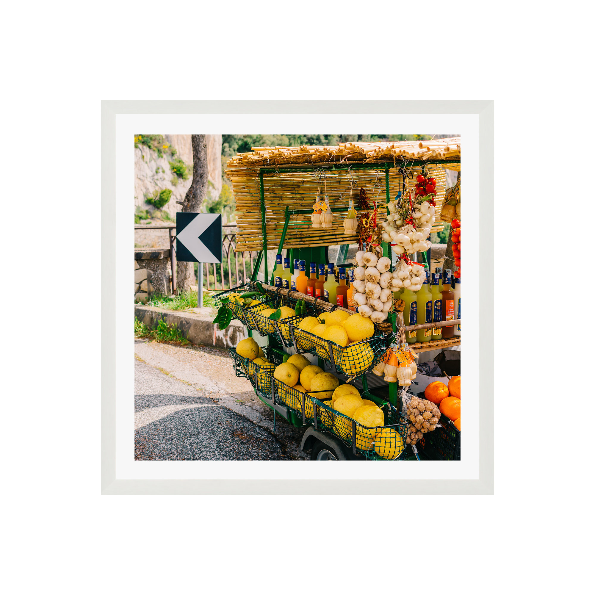 Amalfi Coast Drive XV by Bethany Young Photography, White Single Picture Framed, Yes, 12" H x 12" W x 0.75" D