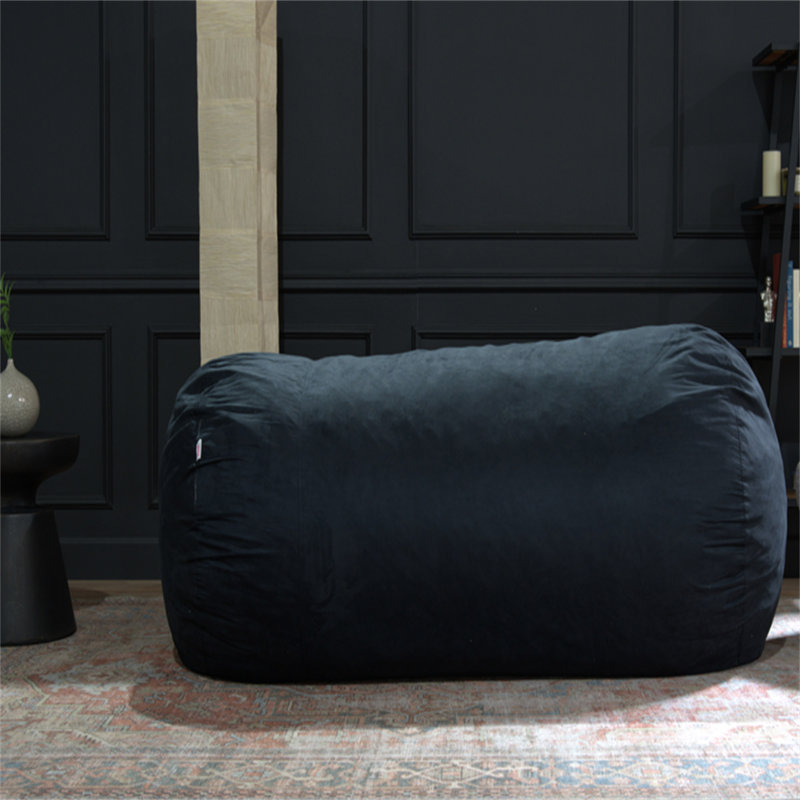 Cylindrical Bean Bag, Microfibre, H 30,08 po x l 85,08 po x P 49,94 po, Microfibre noire