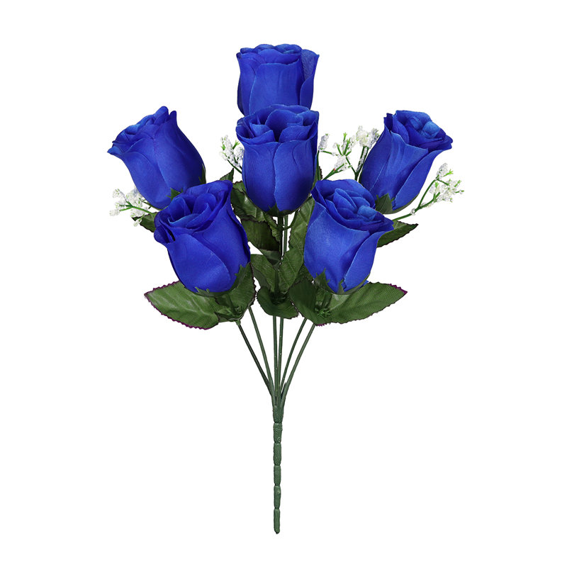 Bouquet de roses artificielles, Bleu royal