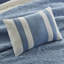 Courtepointe 7 pièces pour lit double / grand avec taies décoratives européennes et coussins - bleu marine, design traditionnel, matelassage en microfibre