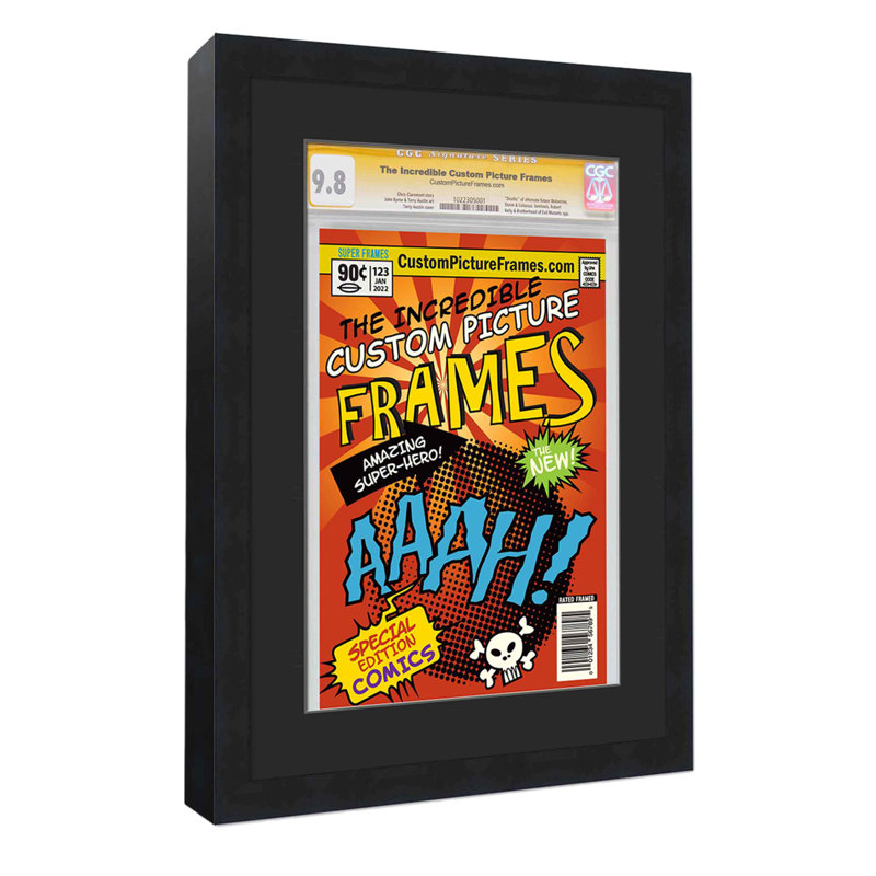 Wood Picture Frame with Mat, Black/Black, 7.125" x 10.5"
