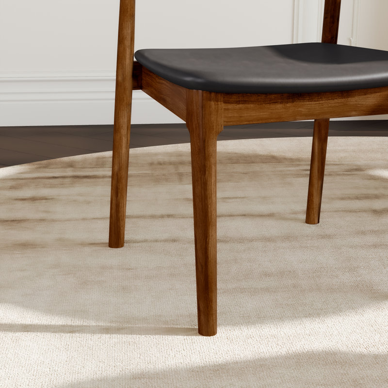 Ensemble de 4 chaises d'appoint rembourrées Ikerne, 4, Noir, Noyer foncé