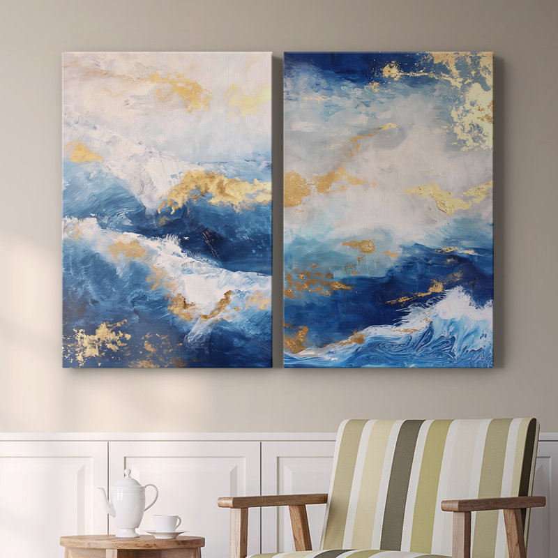 ABSTRACT Series CDXV - Toile tendue avec châssis de qualité supérieure - Prêt à être accroché, H 18 po x l 24 po