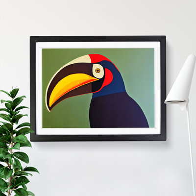Flashy Toucan Bird Abstract - Single Picture Frame Print