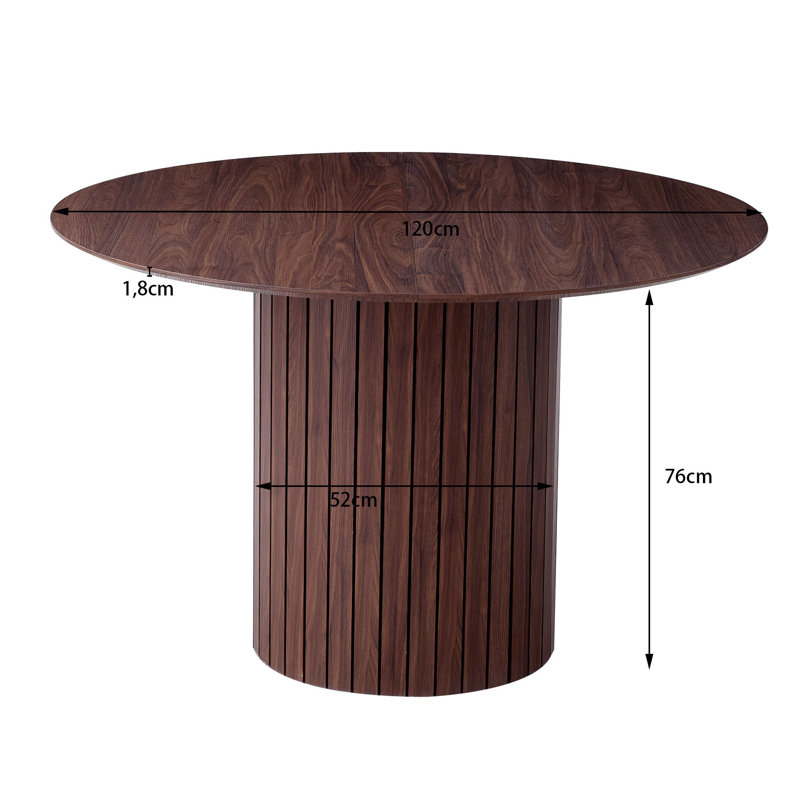 Round Dining Table, Dark Brown