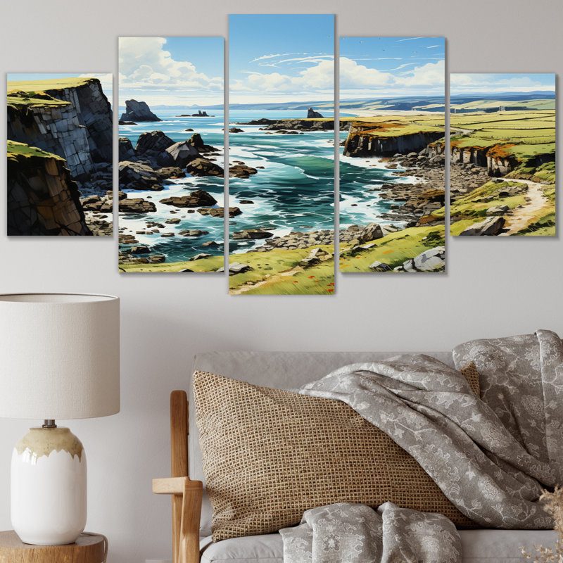 Irlande, péninsule de Dingle Cilf I - art mural sur toile, 5 panneaux
