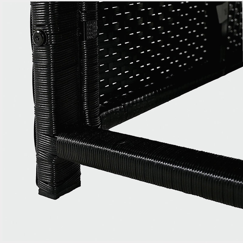 Ensemble de canapés modulaires en rotin pour l'extérieur avec cadre mini spa, sièges en bois et espaces de rangement, gris