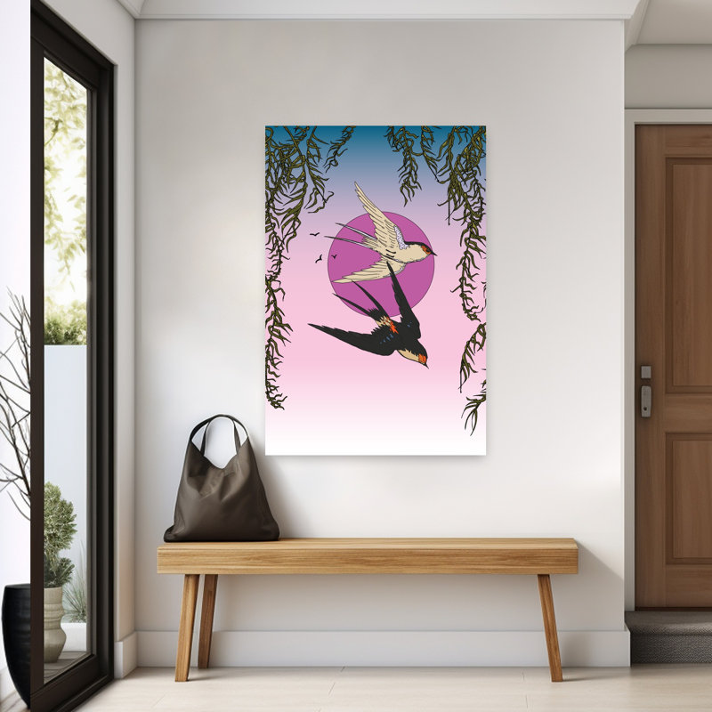 Contemporary Art Contemporary Modern Peaceful Bird Nature Sunset Wall Art - Wrapped Canvas Print, 152.4 cm H x 101.6 cm W