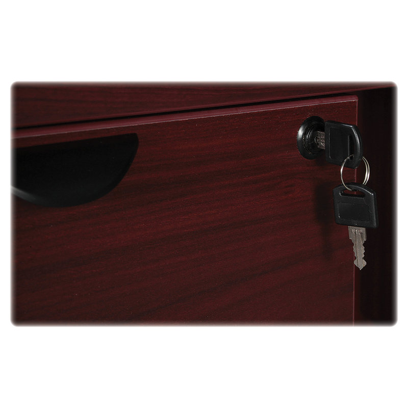 Mahogany Laminate Executive Desk with Filing Cabinets