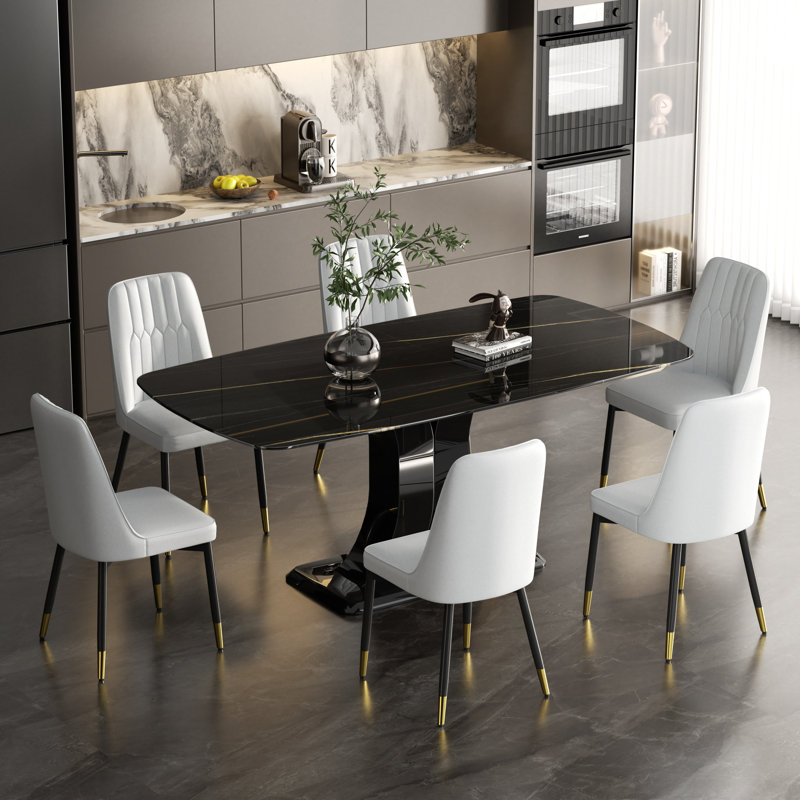Ensemble repas pour 6 personnes, Gris clair, Noir, 7
