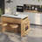 Solid wood rock slab island dining tableretractabl