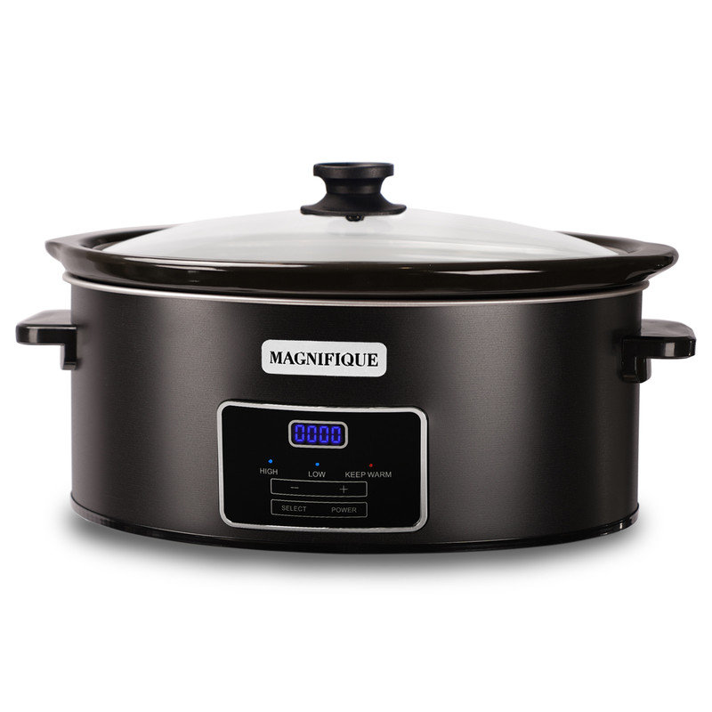 Magnifique Programmable Slow Cooker, Black, 8 Qt