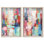 Ensemble d'art abstrait rose « Symphony Colors » en format shadowbox par Art Remedy, cadre noir, 10 x 15