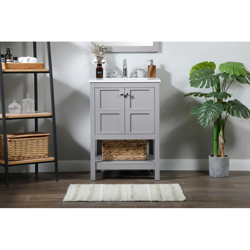 Ensemble de meuble-lavabo simple 24 po Krish, Gris