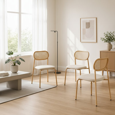 Chaise d'appoint empilable en lin Bedi