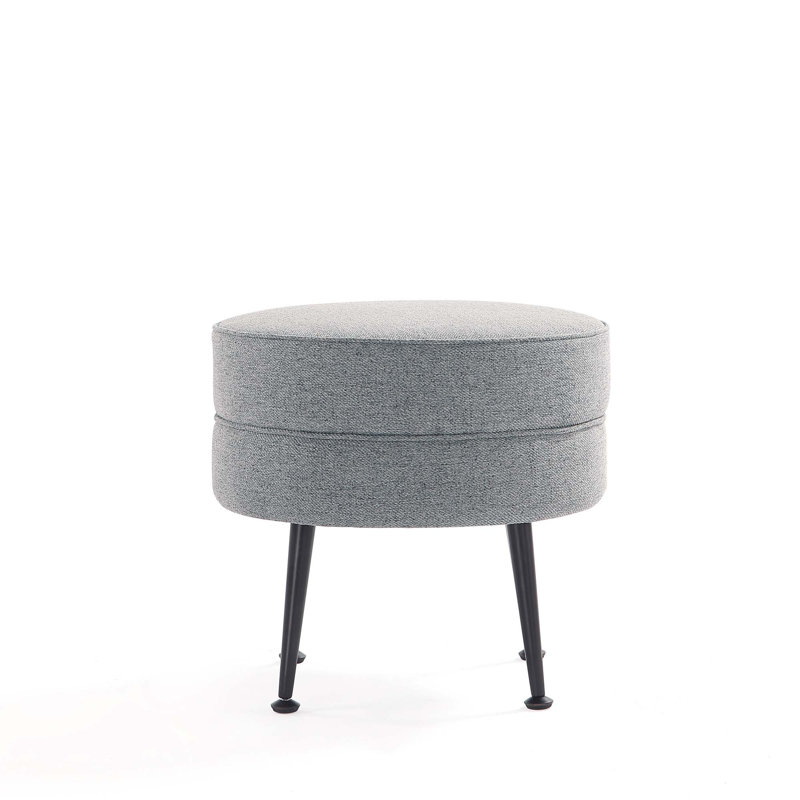 Luker Upholstered Ottoman, Gray, Black