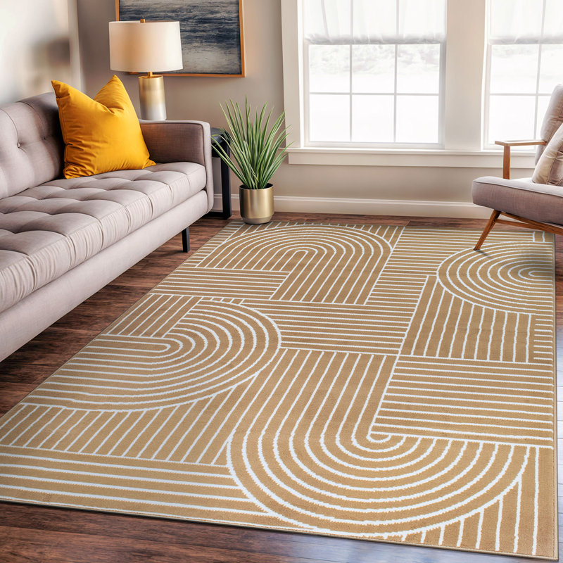 Contemporary Stripe Arch Design Area Rug, Rectangle 7'10" x 10'