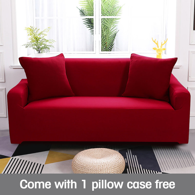 Housse pour canapé extensible 3 places, Rouge, H 45 po x l 72 po x P 30 po