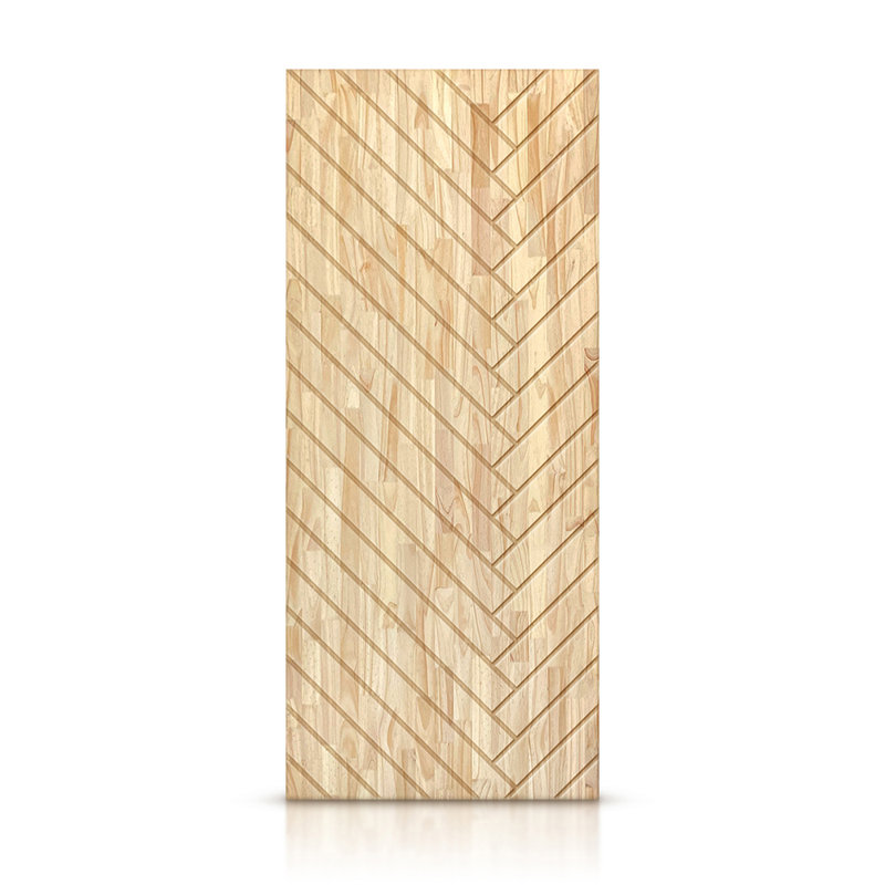 Porte à panneaux en bois massif et métal, Sans finition, H 84 po x l 36 po