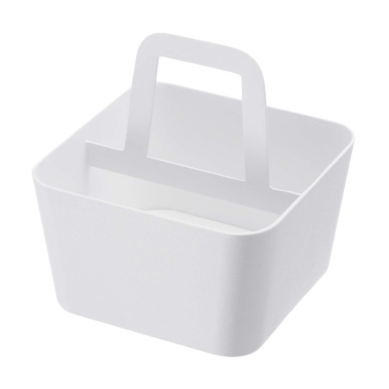 White Steel Large Tool Storage Caddy with Handle