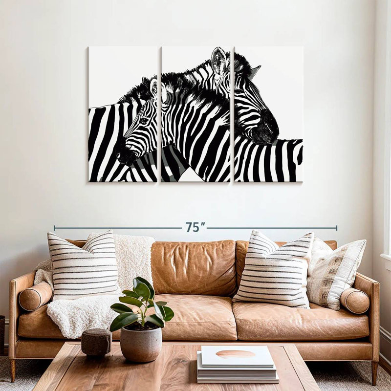 Brampt Zebras In Love, 36" H x 57" W