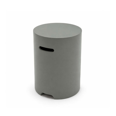 Propane Tank Cover Table, 16 Inch Weight Concrete Hideaway for 20 lb Tanks, Outdoor Side Table with Handles, Stone Look