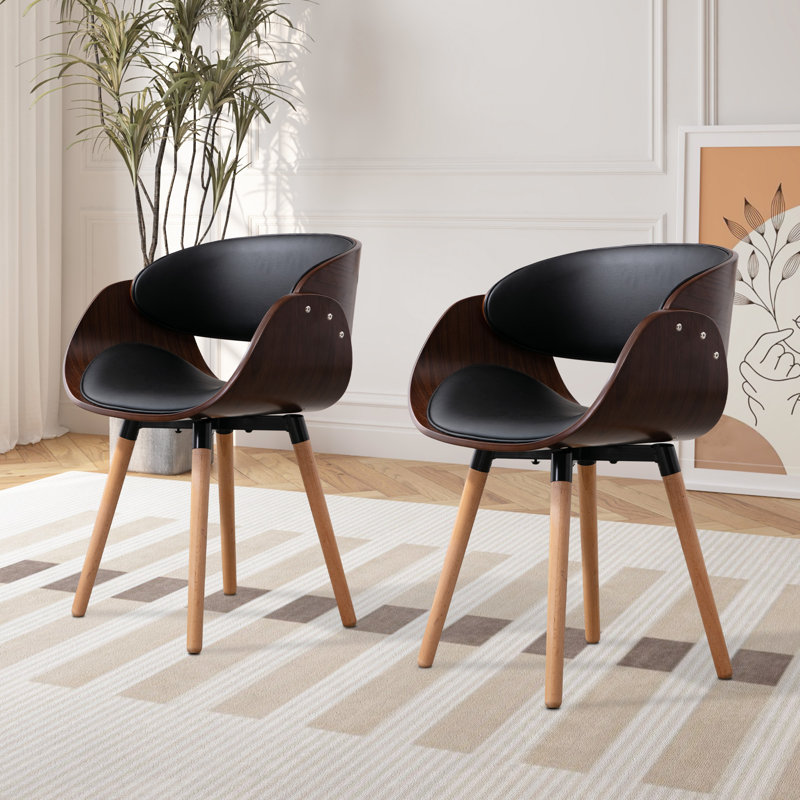 Chaise d'appoint Caydince, Similicuir noir