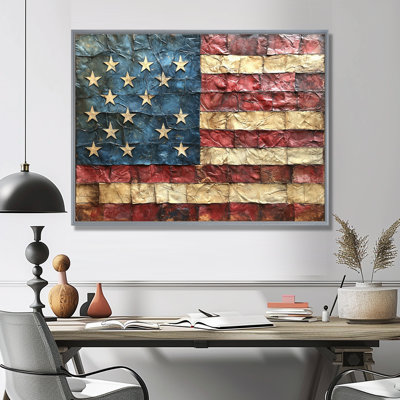 Declaration Of Independence American Flag I - Flag Canvas Prints