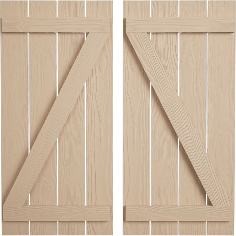 Volets rustiques à quatre planches espacées avec planche en Z (par paire), H 30 po x l 23,5 po x P 1 po, 23"