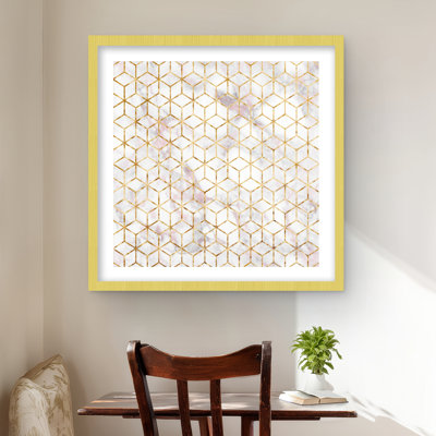 Symmetry - Imprimé mat à motif encadré rose pour la décoration intérieure