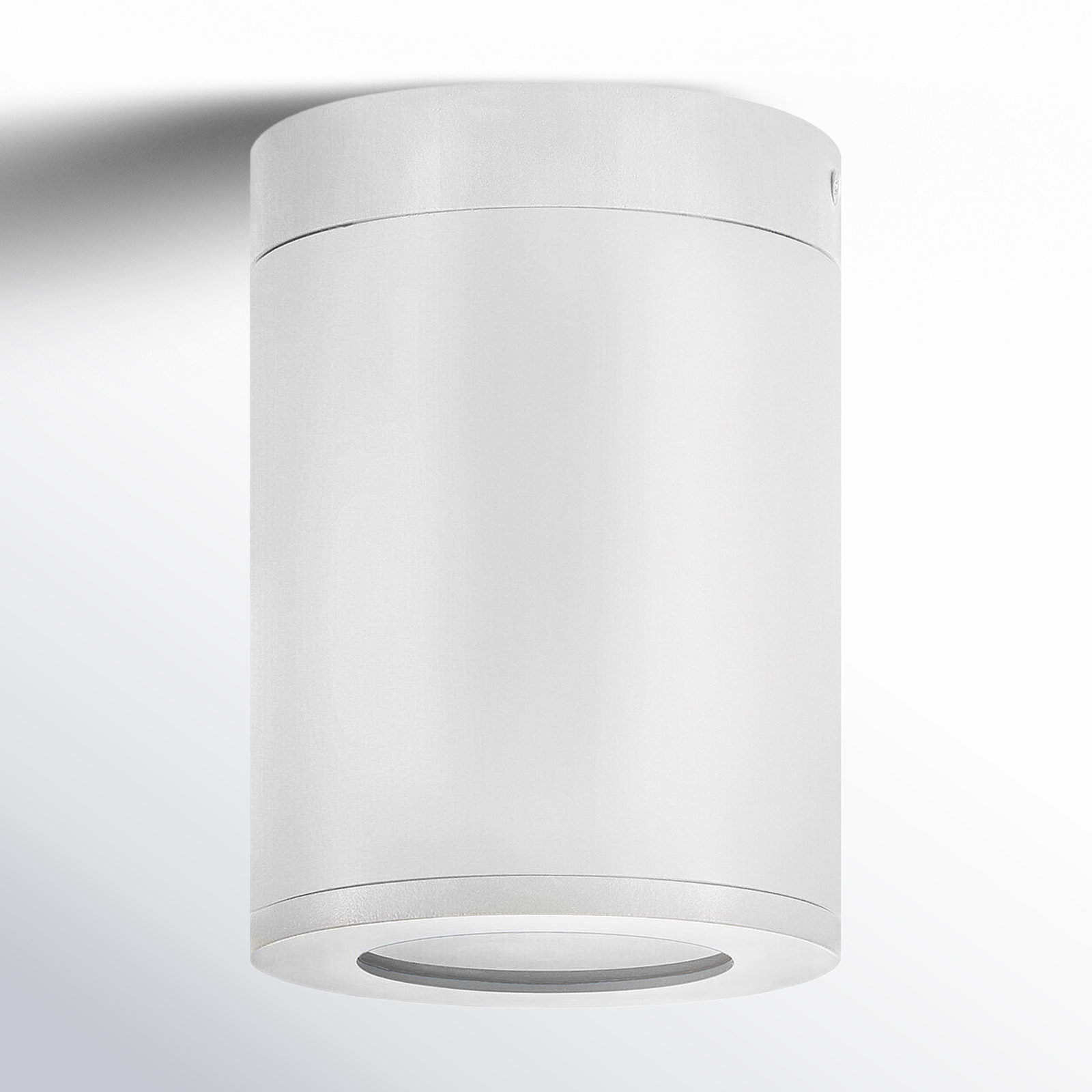 Brissia Cylinder Outdoor Flush Mount, Satin White