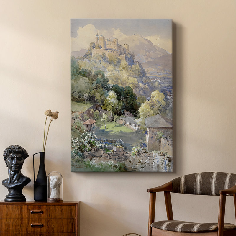 Vue du fort Hohensalzburg - toile tendue par Edward Theodore Compton, 18 x 27