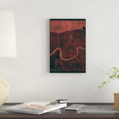«New Orleans Infrared Urban Blueprint Map», impression sur toile
