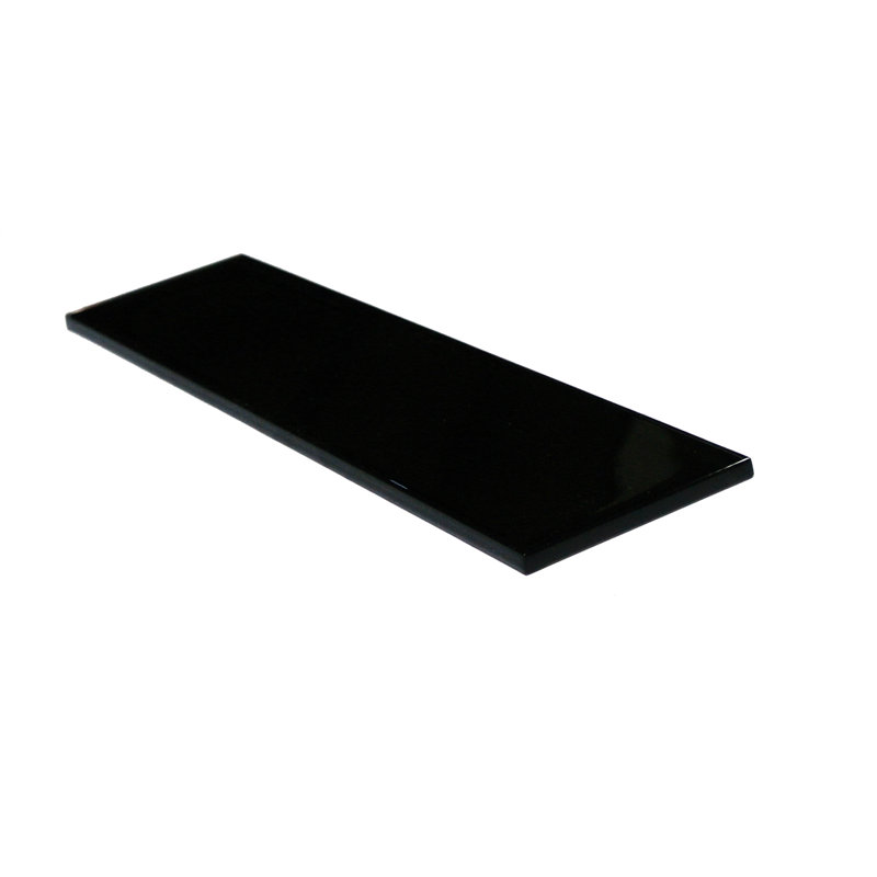 Metro 3 in. x 12 in. Glass Straight Edge Subway Wall & Pool Tile, Black
