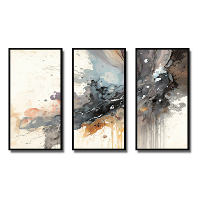 «Jazz Rhythms in Shades of Grey II», reproduction sur toile 3 pièces