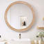 Miroir rond rond avec cadre en bois avec détail nervuré, 23,62 po-1897369506-1897369505