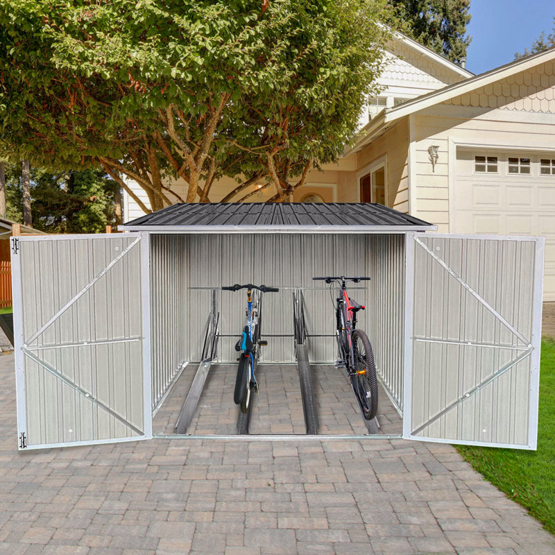 Remise de rangement pour bicyclettes en acier, pour 4 vélos
