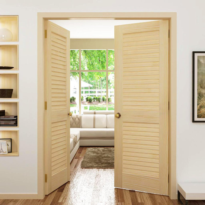 Porte standard à lamelles en bois massif sans finition, 30 po x 80 po