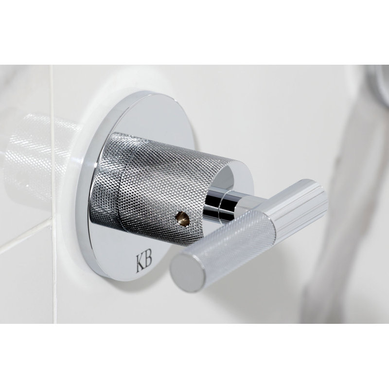 Robinet de baignoire et douche à poignée double Kingston, Chrome poli