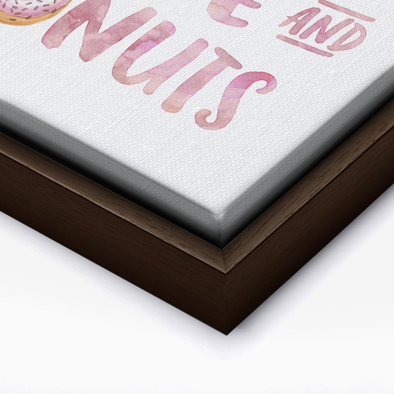 Love and Donuts, Canvas, 24"H x 32"W, Encadrement brun