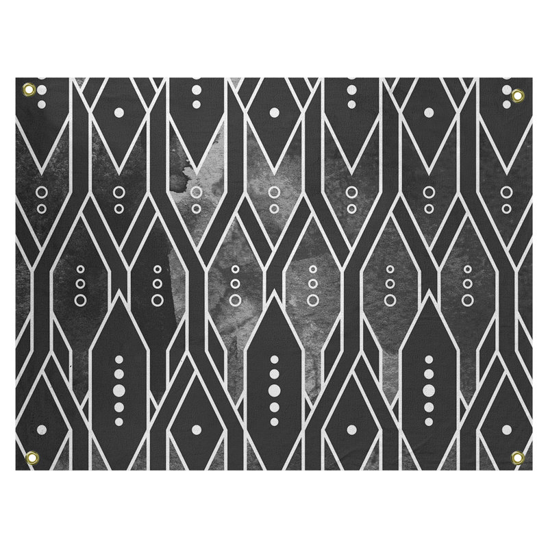 Tapisserie murale treillis, H 26 po x l 36 po, Noir