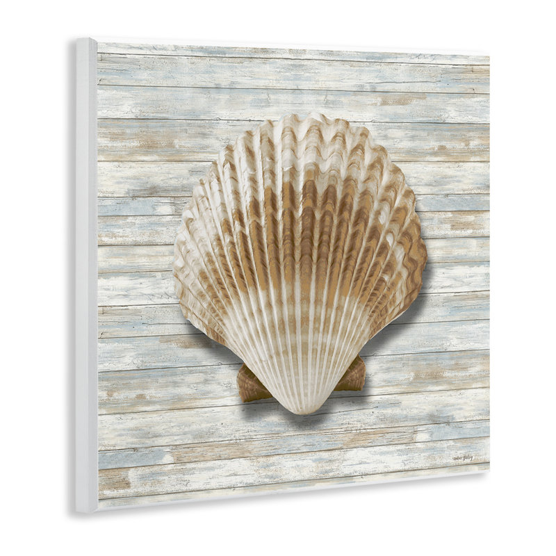Plaque murale «Clam Shell on Shiplap» par Amber Sterling