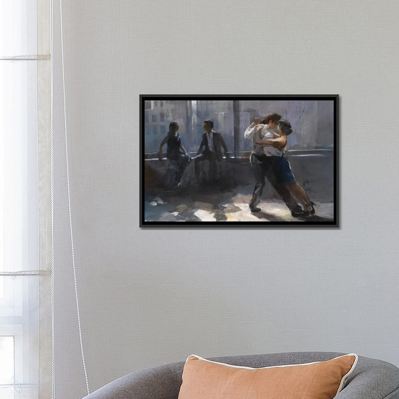 «Tango Argentino V», reproduction sur toile, H 18 po x l 26 po x P 1,5 po, Toile encadrée noire, Pas de tapis