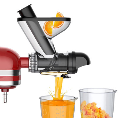Masticating Juicer Attachment for KitchenAid Stand Mixer - Cold Press Dual Feed Chute Accessory, Slow Juicing Parts for Fruits & Vegetables by GVODE