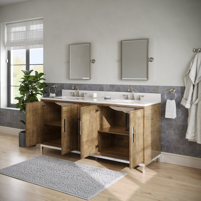 Westin 72" Freestanding Standard Double Bathroom Vanity with Top, Faucet Included