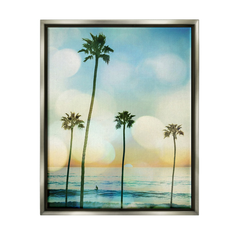 «Stupell Industries Surfing Tropical Palms», art mural sur toile par Devon Davis, H 31 po x l 25 po x P 1,7 po