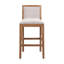 Ensemble de 2 tabourets de bar de 30,5 pouces de hauteur, structure en bois d'hévéa avec coussin en éponge en tissu, élégant et confortable pour la cuisine et la salle à manger-1213683086-1213683120